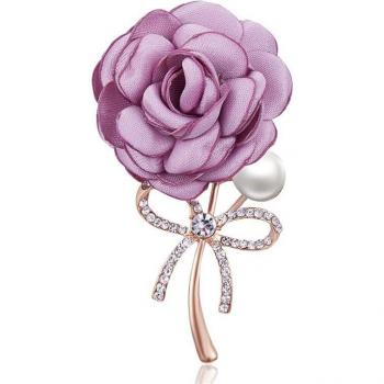 Lapel Flower Pin with Imitation Pearls