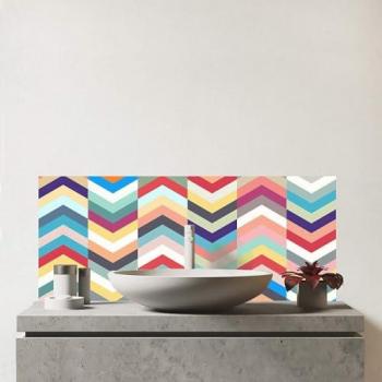 Designer Chevron Splashback (Red)