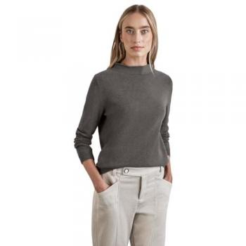 Pull Femme Street One Ourlet Roulé Marron Taille 42