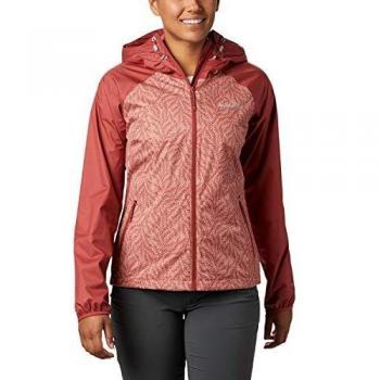 Columbia Damen Regenjacke Ulica, Rot mit Cedar Blush Ferny Aufdruck