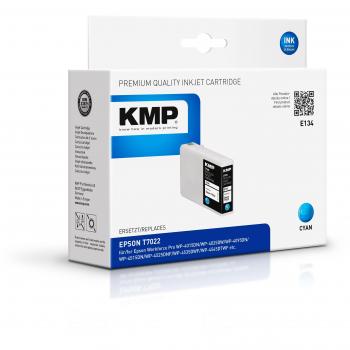 KMP Tintenpatrone E134 für Epson Workforce Pro WP-4015DN/WP-4025DW/WP-4545DTWF, cyan