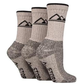 Premium StormBloc Heavy Cushion Boot Socks – Women, 3 Pair, Stone/Black (4‑8)