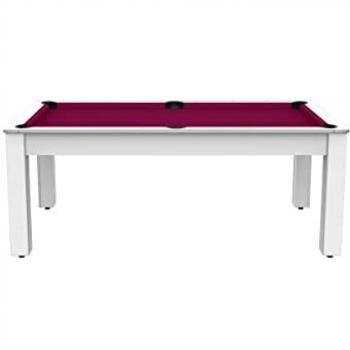 Table Billard Arizona 7 Pieds – Convertible – De Faugères – Couleur Blanc / Rose