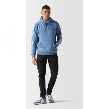 Azul Elemental Sudadera con Capucha y Detalle Taped