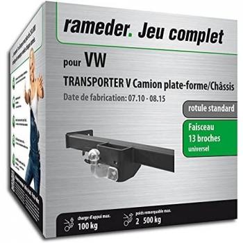 Pack attelage rotule Standard 2 Trous + Faisceau 13 Broches VW Transporter V