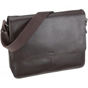 Brown Leather Milano Shoulder Bag 37 cm by Picard