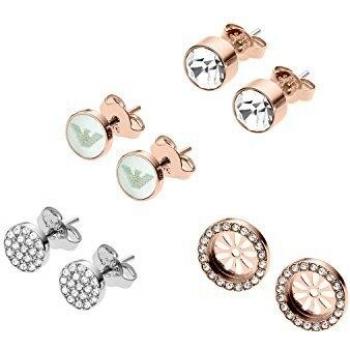 Emporio Armani Ladies Rose Gold Plated Sterling Silver Signature Earrings