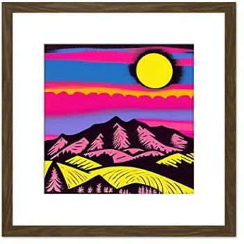 Artery8 Mountain Landscape Pop Art Picture Frame 8 Square