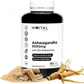 Ashwagandha 9000 mg – 6 meses, 180 cápsulas veganas Hivital
