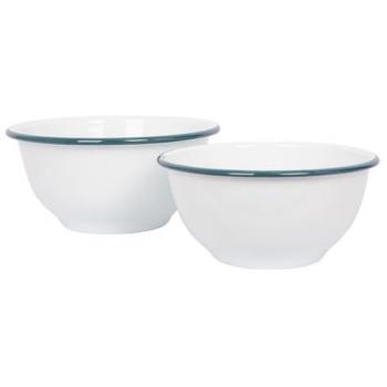 Green White Enamel Mixing Bowl Set