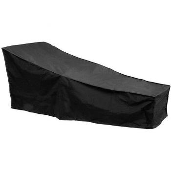 Housse de chaise longue noire pour meubles de patio