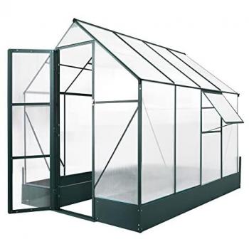 Smart Window Aluminium Polycarbonate Walk-in Greenhouse 6x8ft