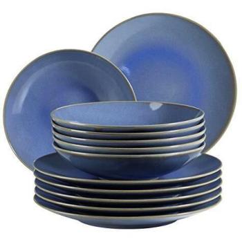 Mäser Cassville 12 Piece Ceramic Dinnerware Set, Service for 4 Light Blue