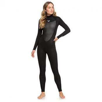 Muta da Surf Donna Roxy Prologue 4/3 mm, Neoprene Nero con Zip Posteriore e Cuciture GBS