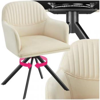 Silla giratoria de terciopelo con tapicería gruesa Tectake