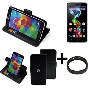 Caja Protectora 360° con Portafolio y Soporte Negro para Archos 52