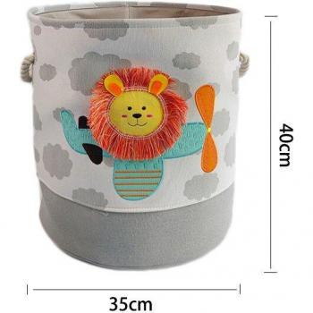 Organizador de juguetes y ropa para niños, diseño de león y jirafa