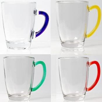 Set de 4 tazas 0.30L cristal rojo + verde Benetton Rainbow