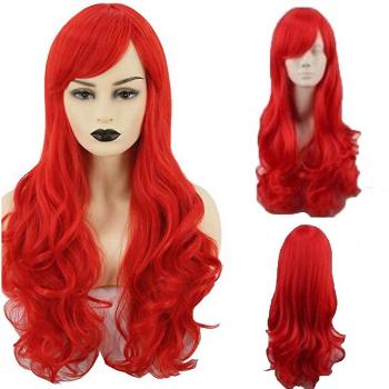 Peluca de Cosplay Ondulada Roja