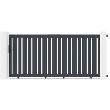 Veymont Schiebetore Komplettset 3,4 qm + Einzeltor 1x1,4m grau