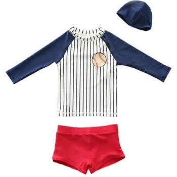 Traje de baño de rayas blancas para niños