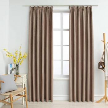 Torana Cortinas 2 Piezas Opacas Gris Topo 140x175 cm