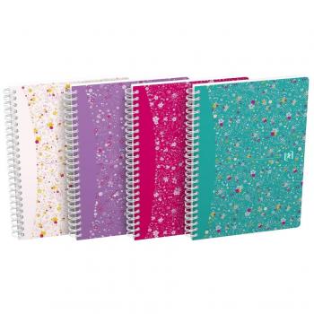 Oxford Spiralbuch ForMe Floral A5 60 Blatt liniert sortiert