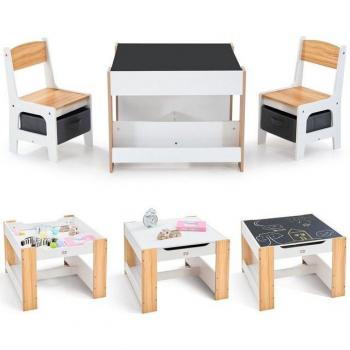 Mia Holzeinrichtungsset für Kinderzimmer mit Sitzgelegenheit und Tisch – Baby Vivo