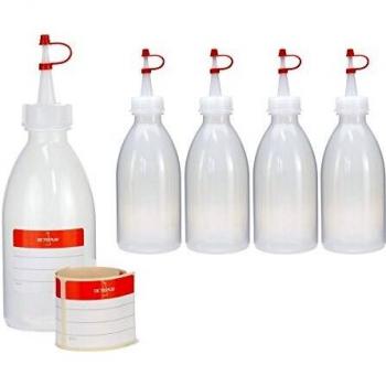 5x 250 ml Kunststoff Laborflasche