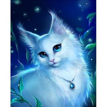 Cristal de Pintura 5D Gato, Punto de Cruz, Completo