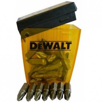 DEWALT 1/4 HEX 25mm POZI 2 Pz2 SCREWDRIVER BITS 25-PACK WITH CARRY CASE