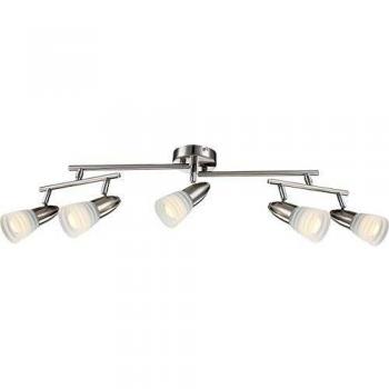 Globo 54536‑5 Caleb Ceiling Fixture, Nickel Matt Chrome, 5xE14 LEDs