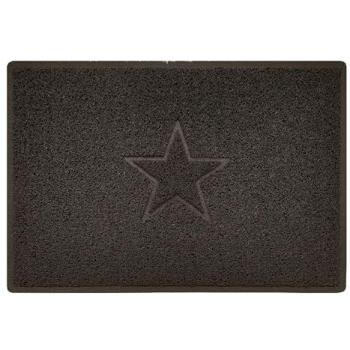 Brown PVC Star-Patterned Spaghetti Door Mat – 90×60 cm