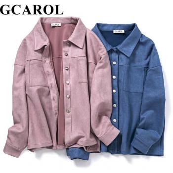GCAROL Women's Single-Breasted Velvet Coat