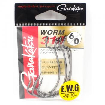 Gamakatsu 66009 – 4x 6/0 Worm Hook Pack (Item 5543)