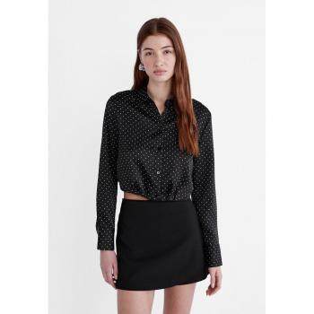 Kleines Satinshirt mit Streifenmuster, Ecru, L – Stradivarius