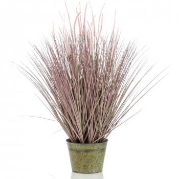 Erba Penniseto Artificiale 99 cm in Vaso di Zinco Verde