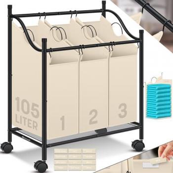 Cesto Portabiancheria con Tasche e Istruzioni Kesser