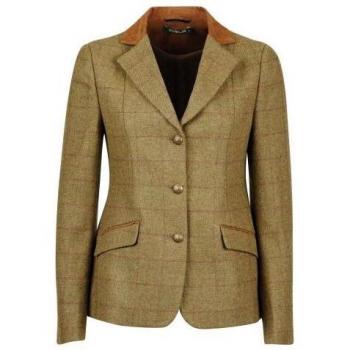 Giacca Tweed Kids Albany 28 con Colletto in Pelle Marrone