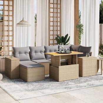 Suite Muebles Prolenta 12 Piezas + Cojines Naturales de Madera