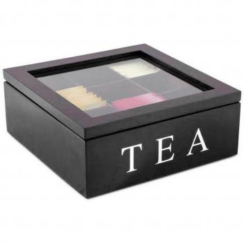 9-Compartment Wooden Tea Box