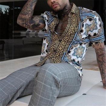 Camisa de Verano Hawaiana con Botones, Estilo Étnico, M-3XL