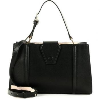 Furla Riva M Handtasche – Schwarze Leder-Schultertote, Universale Größe