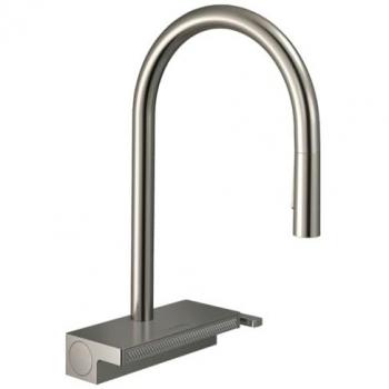 Hansgrohe Aquno Select M81 Küchenarmatur mit Ausziehbrause, 3jet, Edelstahl Finish