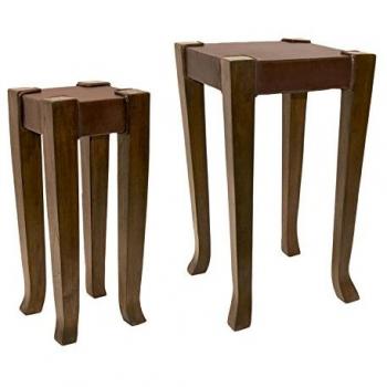 Pack Moycor Tables Auxiliaires en Cuir et Bois