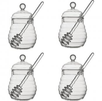 Contenedor de Miel de Vidrio Transparente 11 oz/14 oz