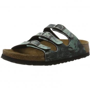 Papillio Damen Florida Birko-Flor Pantoletten, Softfootbed, Damask Petrol, 37 EU