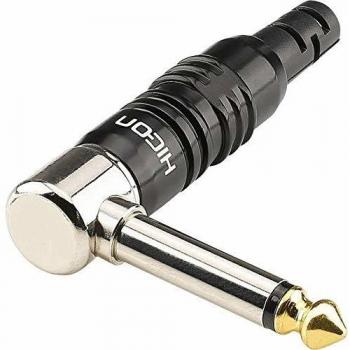 Hicon 6.35 mm Klinkenstecker, gewinkelt, Mono Schwarz HI-J63MA07
