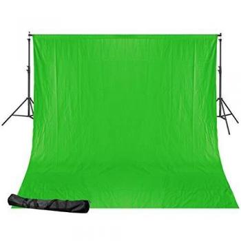 Soporte de fondo BR-D24 con telón verde croma 2,5x3 m