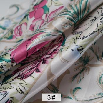 Vintage Printed Satin Fabric for Women's Clothing 45x150cm M86